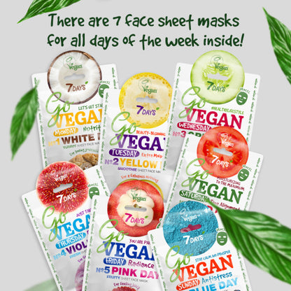 GO VEGAN Gift set of face masks with window HEALTHY WEEK COLOUR DIET