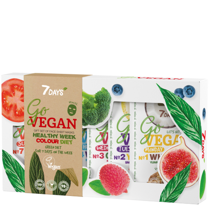 GO VEGAN Gift set of face masks with window HEALTHY WEEK COLOUR DIET