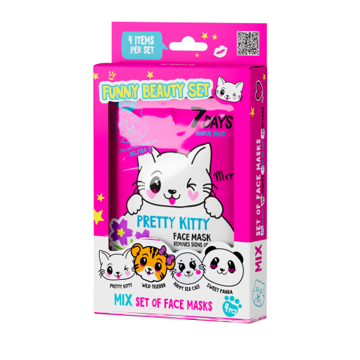 Gift set of face masks FUNNY BEAUTY SET PRETTY KITTY