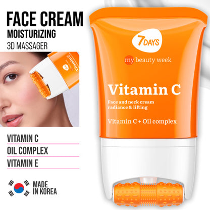 Face cream 3D massager, radiance and lifting, Vitamin C 80 ML