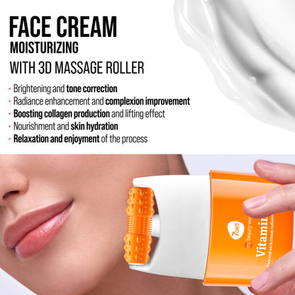 Face cream 3D massager, radiance and lifting, Vitamin C 80 ML