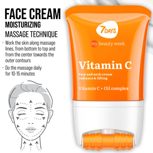 Face cream 3D massager, radiance and lifting, Vitamin C 80 ML