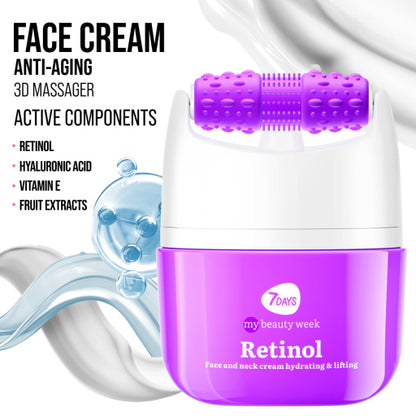 Face cream 3D massager, anti-age and lifting, Retinol & Hyaluronic Acid 40 ML