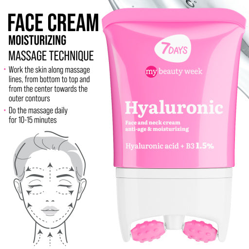 Face cream 3D massager, anti-age and moisturizing, Hyaluronic 80 ML