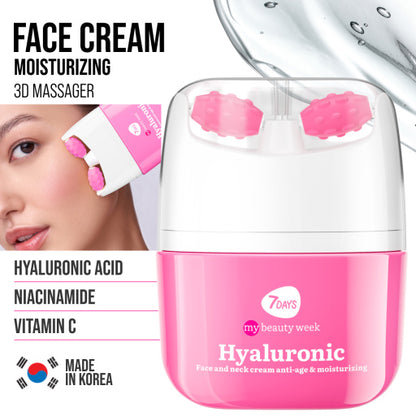 Face cream 3D massager, anti-age and moisturizing, Hyaluronic 40 ML