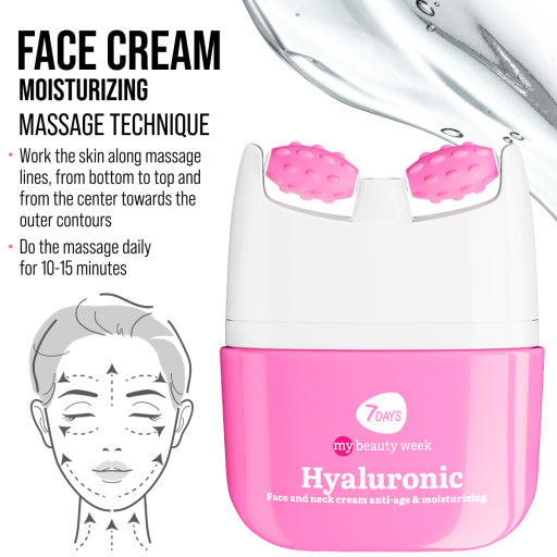 Face cream 3D massager, anti-age and moisturizing, Hyaluronic 40 ML