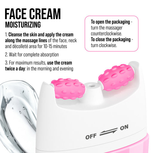 Face cream 3D massager, anti-age and moisturizing, Hyaluronic 40 ML