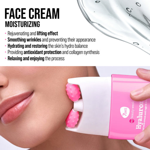 Face cream 3D massager, anti-age and moisturizing, Hyaluronic 40 ML