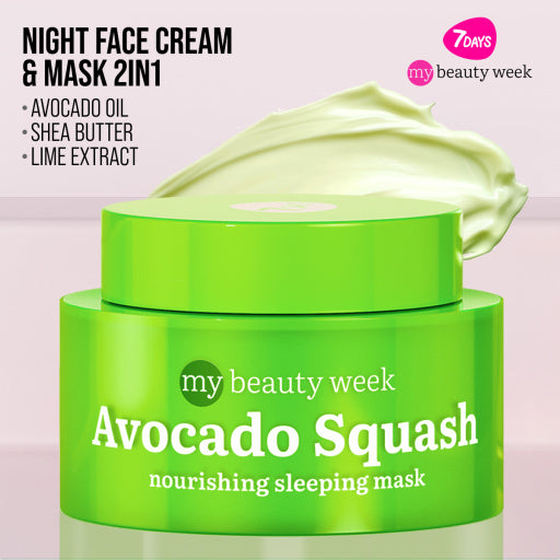 Night face cream & mask, nourishing and anti-age, AVOCADO SQUASH