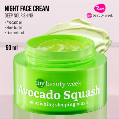 Night face cream & mask, nourishing and anti-age, AVOCADO SQUASH