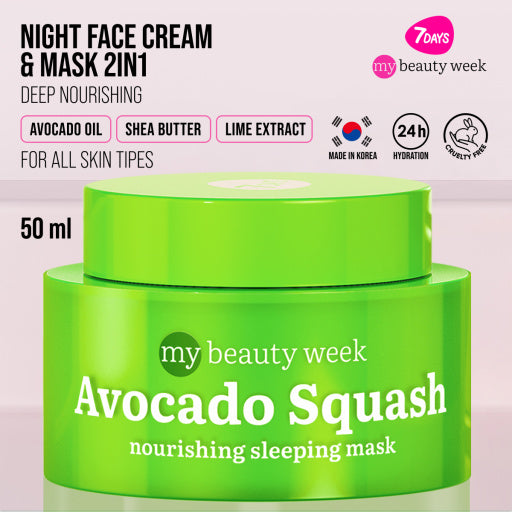 Night face cream & mask, nourishing and anti-age, AVOCADO SQUASH