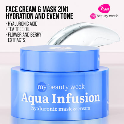 Face cream & mask, moisturizing and even tone, Hyaluronic acid, AQUA INFUSION