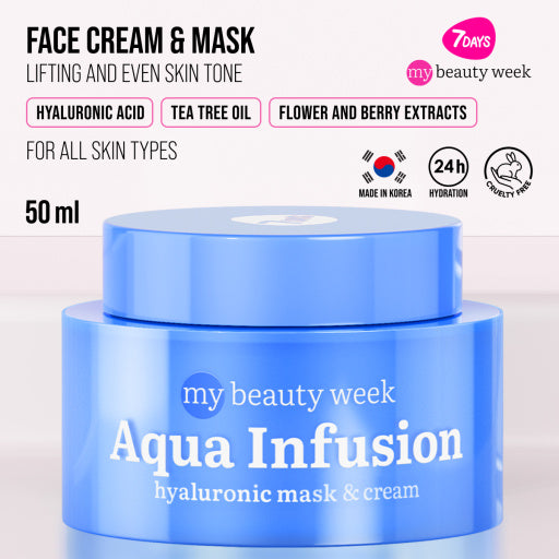 Face cream & mask, moisturizing and even tone, Hyaluronic acid, AQUA INFUSION