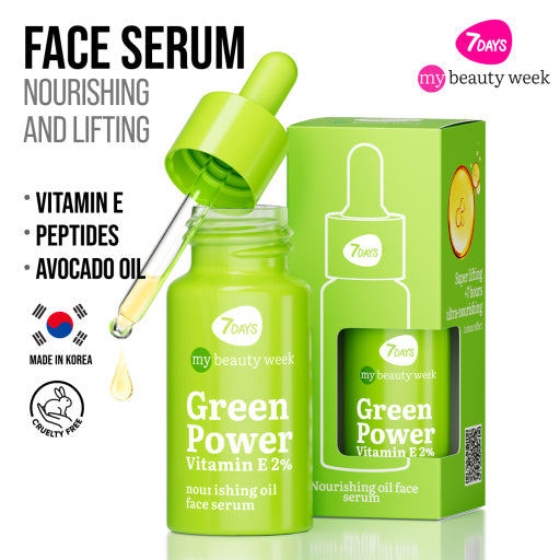 Nourishing oil face serum GREEN POWER Vitamin E