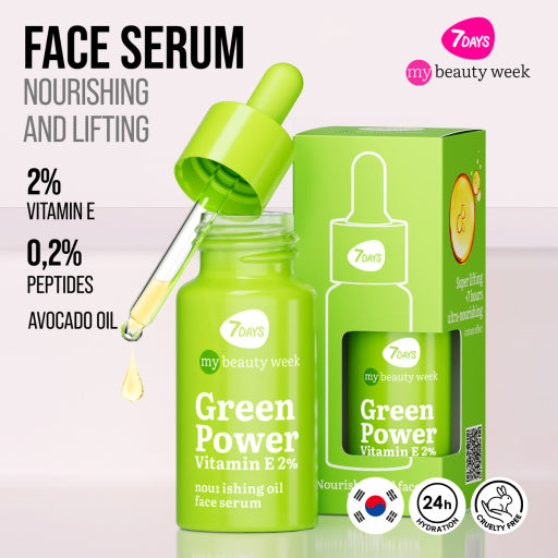 Nourishing oil face serum GREEN POWER Vitamin E