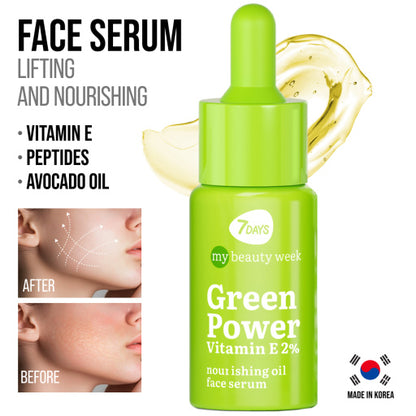 Nourishing oil face serum GREEN POWER Vitamin E