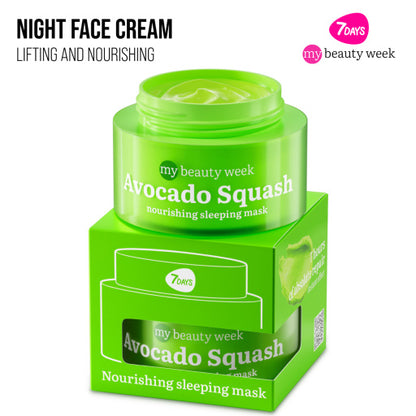 Night face cream & mask, nourishing and anti-age, AVOCADO SQUASH