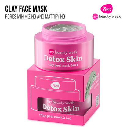 Clay face mask & scrub, cleansing and mattifying, DETOX SKIN