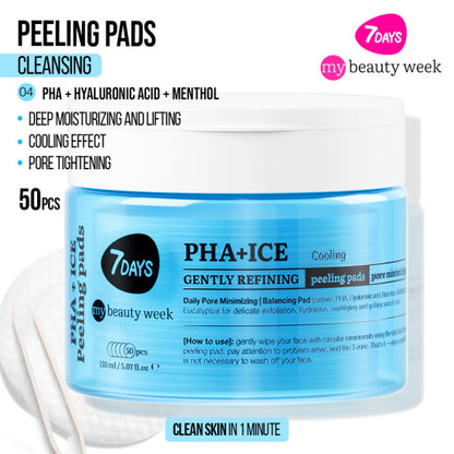 Gently refining cooling peeling pads for face PHA+ICE