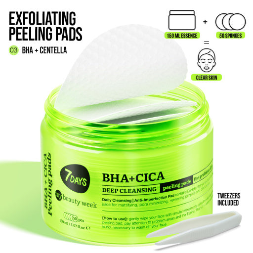 Deep cleansing peeling pads for face BHA+CICA