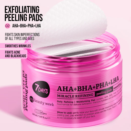 Miracle refining peeling pads for face AHA+BHA+PHA+LHA