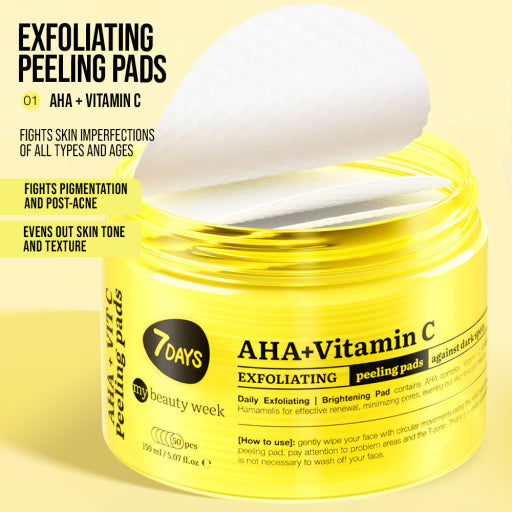 Exfoliating peeling pads for face AHA+VITAMIN C