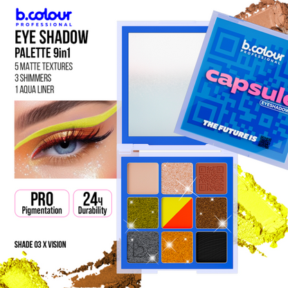 Eyeshadow palette / 01 Eye contact, B.COLOUR PROFESSIONAL CAPSULE, 9 pcs х 1 g