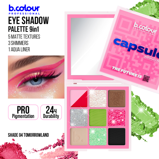 Eyeshadow palette / 04 Tomorrowland, B.COLOUR PROFESSIONAL CAPSULE, 9 pcs х 1 g