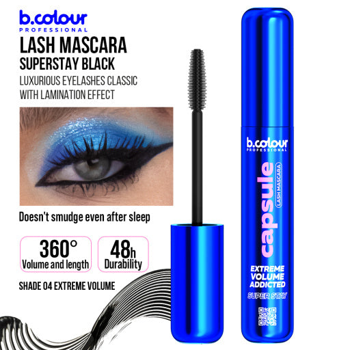 SuperStay black lash mascara / 04 Extreme volume, B.COLOUR PROFESSIONAL CAPSULE, 7,3 ml