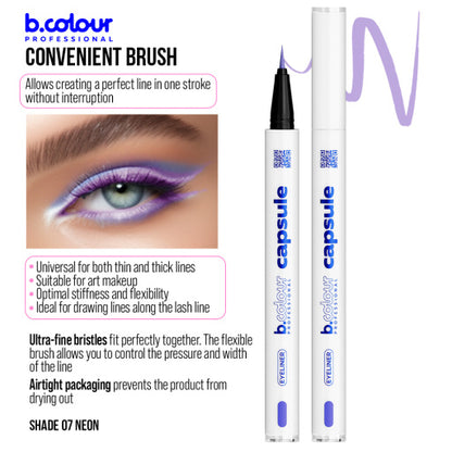 Waterproof eyeliner / 07 Neon, B.COLOUR PROFESSIONAL CAPSULE, 0,5 g