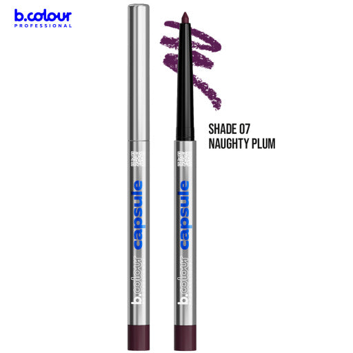 Automatic kajal eye pencil / 07 Naughty plum, B.COLOUR PROFESSIONAL CAPSULE, 0,25 g