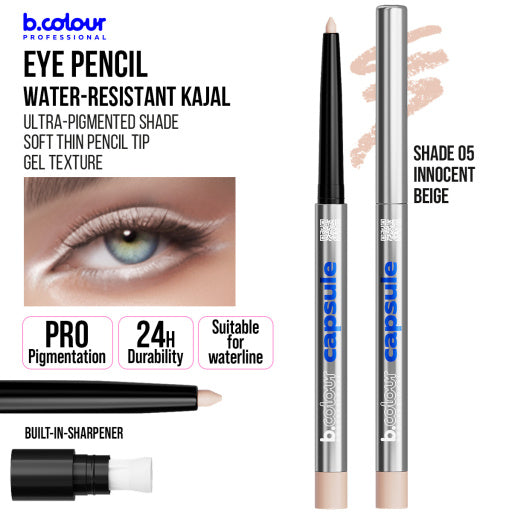 Automatic kajal eye pencil / 05 Innocent beige, B.COLOUR PROFESSIONAL CAPSULE, 0,25 g