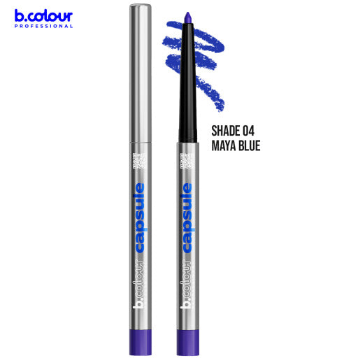 Automatic kajal eye pencil / 04 Maya blue, B.COLOUR PROFESSIONAL CAPSULE, 0,25 g