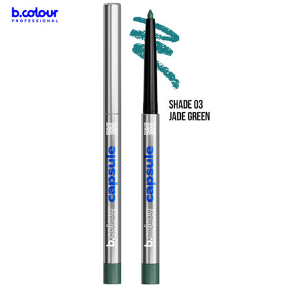 Automatic kajal eye pencil / 03 Jade green, B.COLOUR PROFESSIONAL CAPSULE, 0,25 g